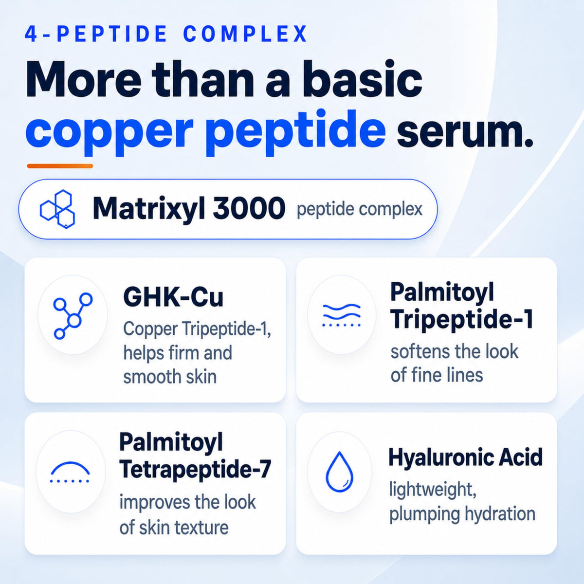 Nardo's Natural bottle label detail highlighting GHK-Cu peptide complex benefits