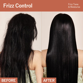 NARKA applying leave-in to damp hair for smooth frizz control