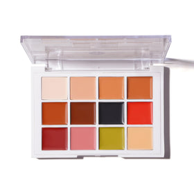 Narrative Cosmetics front view of closed 12-color palette showing compact design and professional look