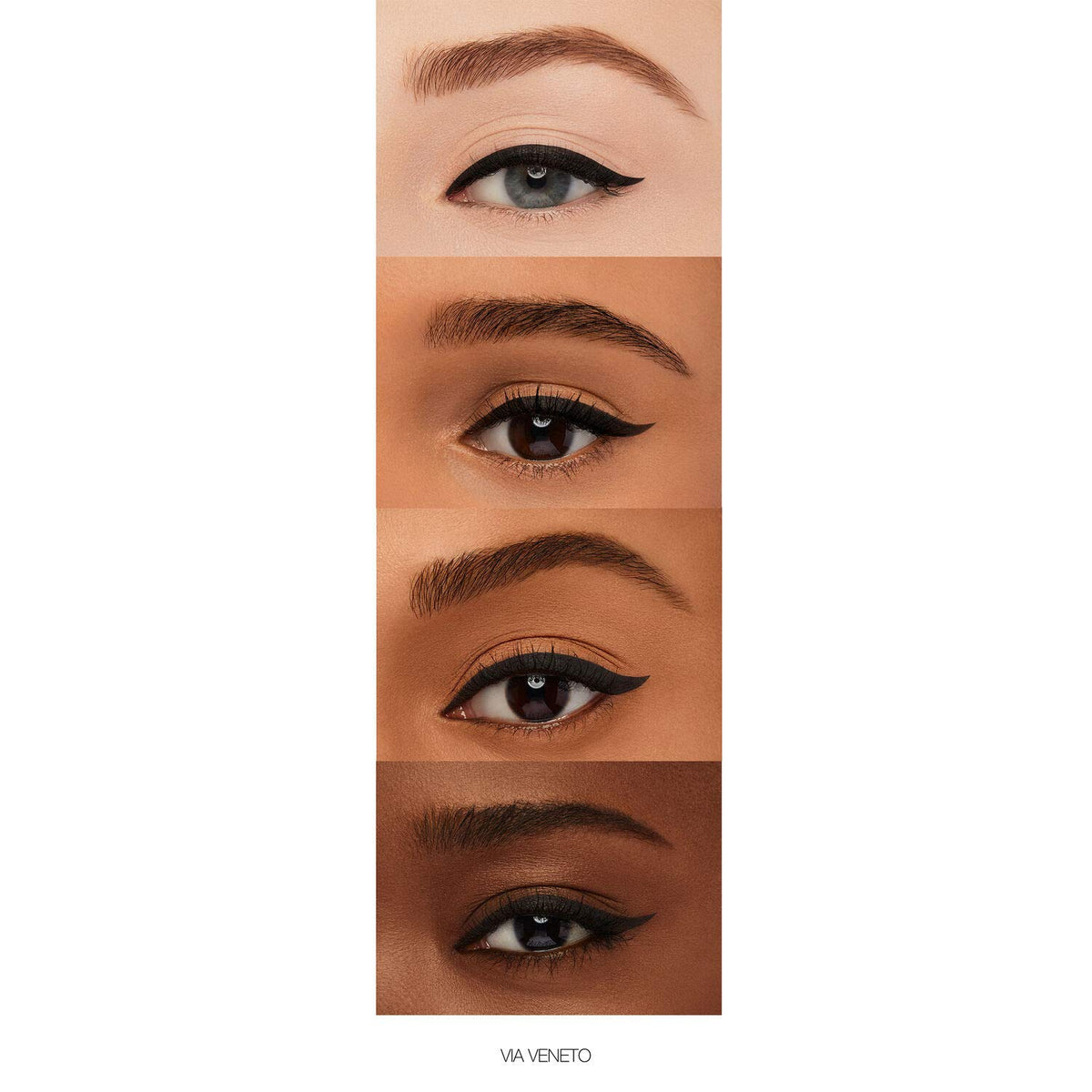 NARS eyeliner applied on eye swatch showing intense color and precision
