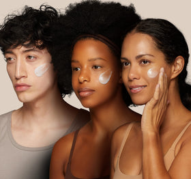 NARS Pure Radiant skin swatch on cheek showing seamless coverage and brighter appearance benefit