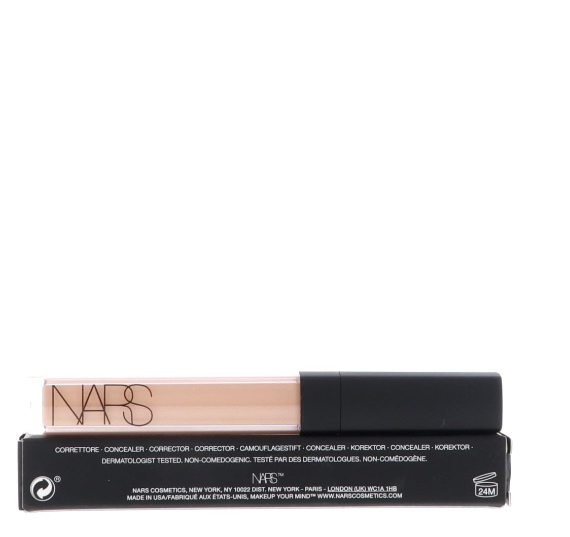 Before and after face close-up showing NARS concealer reducing imperfections visibly