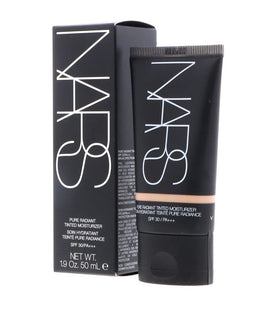 NARS swatch on medium skin showing blendable tint and even coverage benefit