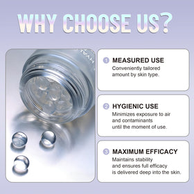 Nascence serum droplet texture highlighting lightweight hydration and fast absorption