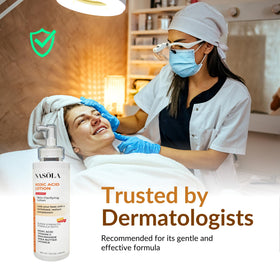 Nasola after absorption skin finish showing non-greasy look