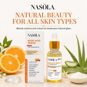 Nasola on bathroom shelf styled with towels for everyday skincare routine inspiration