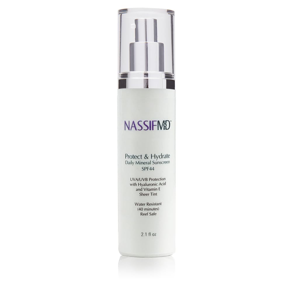 NASSIFMD front packaging showing SPF44 and tinted moisturizer benefits