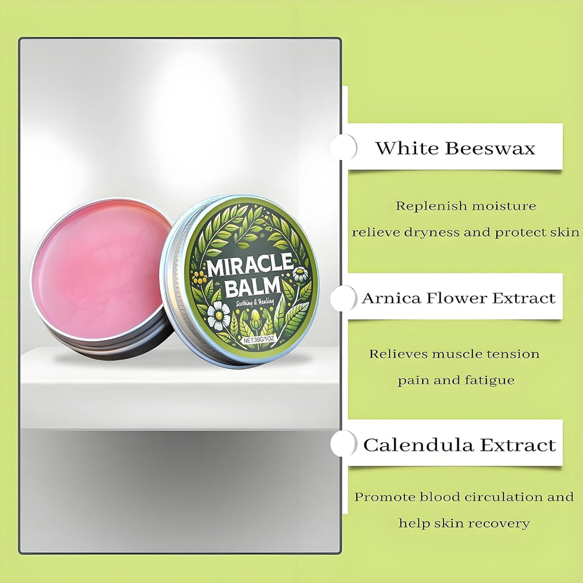 Nasteck Mobile Parts close-up calendula petals near balm highlighting botanical ingredient and gentle comfort
