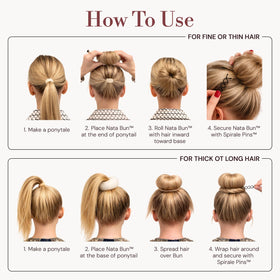 Natalero finished ballet bun lifestyle shot showing elegant hold