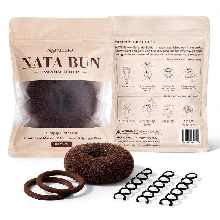 Natalero front packaging showing the bun maker set and quick benefit