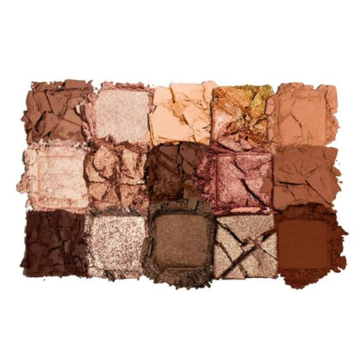 Natasha Denona palette applied on model eyes showing warm shimmer and blended mattes
