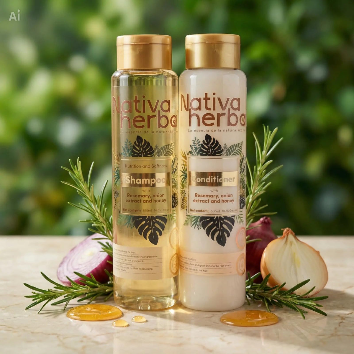 Nativa Herbal rosemary extract close-up, botanical focus to support scalp circulation
