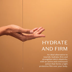 Nativa SPA oil being applied on arm demonstrating quick absorption and soft finish