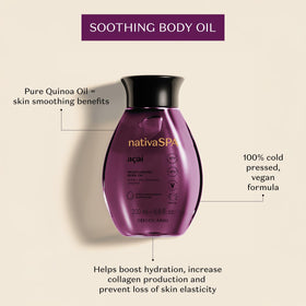 Nativa SPA quinoa droplets detail emphasizing nutrient-rich formula and skin support