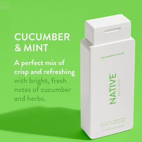 Native bottle on shower shelf in use showing practical everyday placement