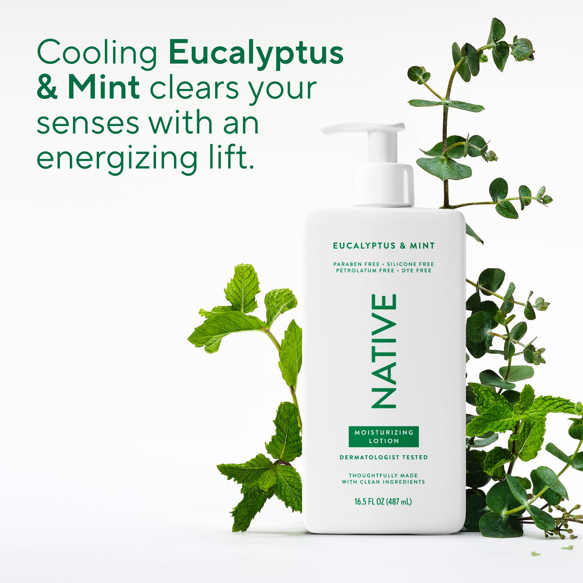 Native label detail highlighting ingredients and clean-formula transparency