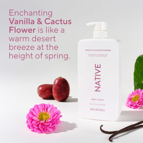 Native bottle beside hand to show 36 oz size and long-lasting value