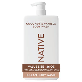 Native bottle front view with pump showing size and convenience