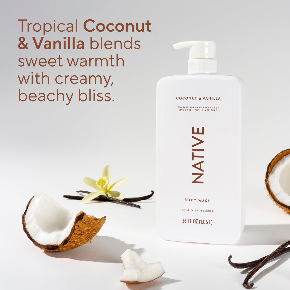 Native label detail showing ingredients and clean formulation benefit
