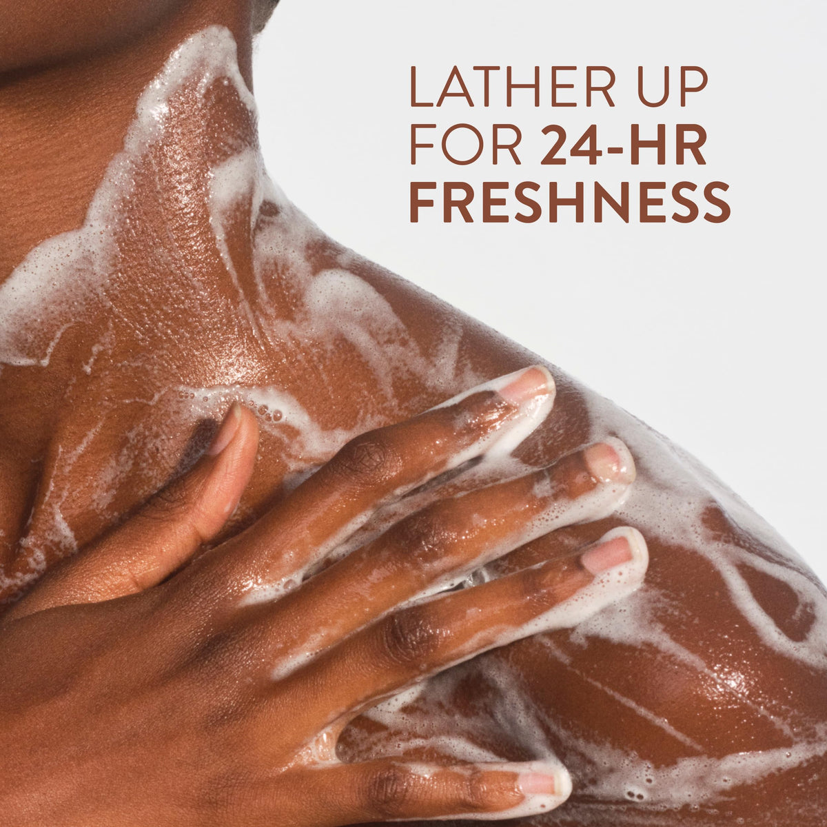 Native in shower scene illustrating family-friendly tropical scent