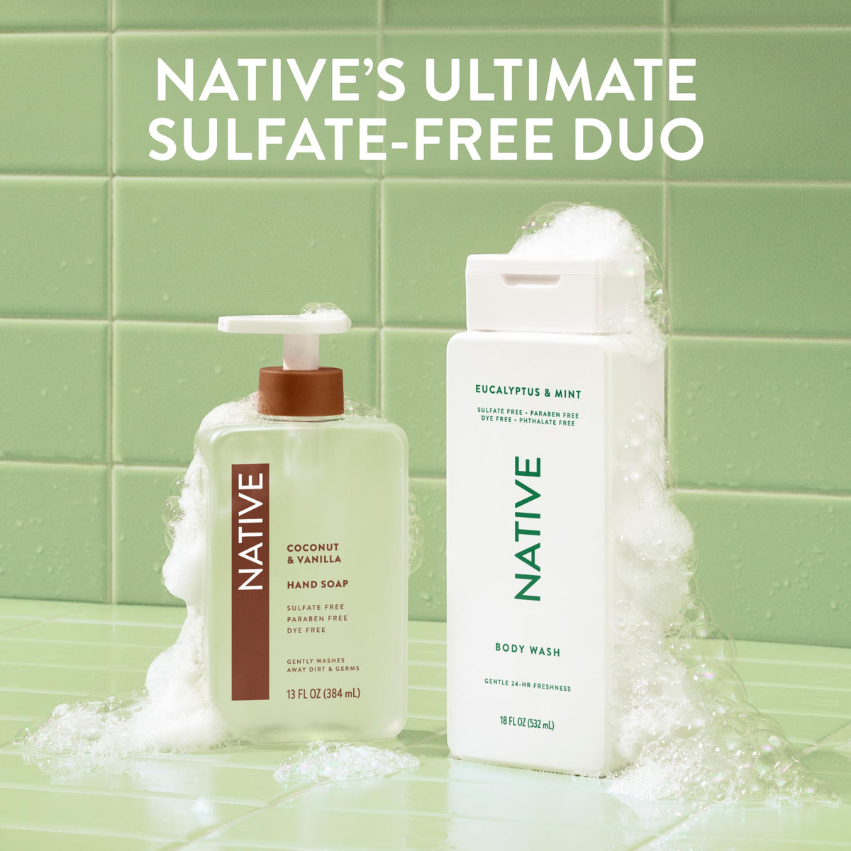 Native bottle placed on bathroom shelf showcasing durable shape and everyday convenience