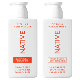 Native front packaging duo showing both 16.5 fl oz bottles and scent benefit