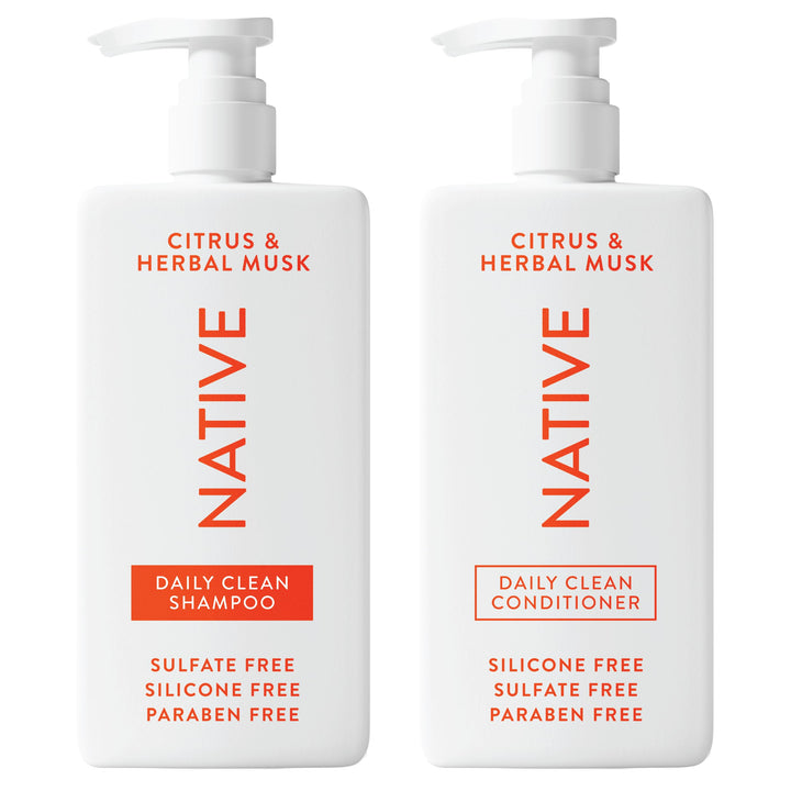 Native front packaging duo showing both 16.5 fl oz bottles and scent benefit