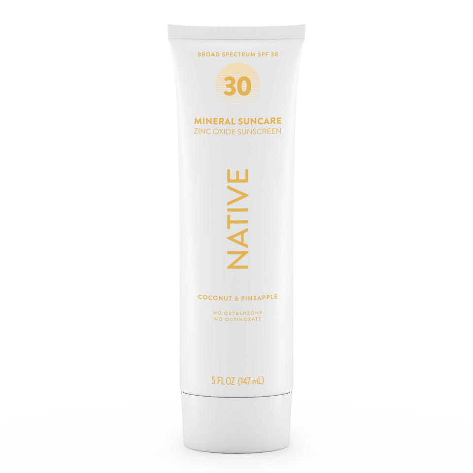 Native front packaging showing 5 oz tube and SPF 30 protection benefit