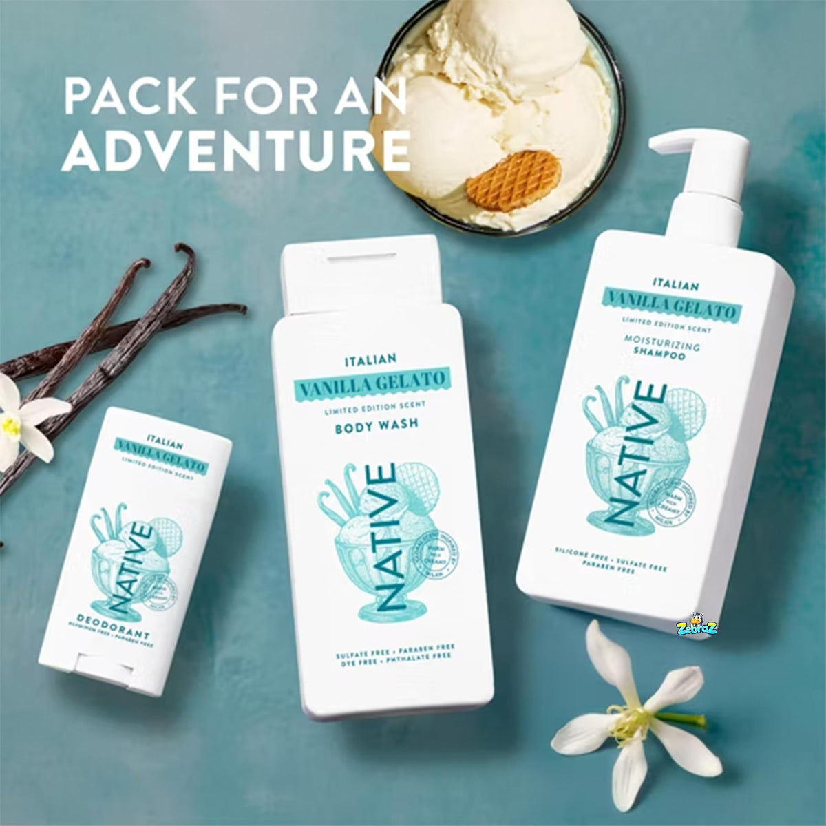 Native botanical ingredients staged to highlight plant-based moisturizers