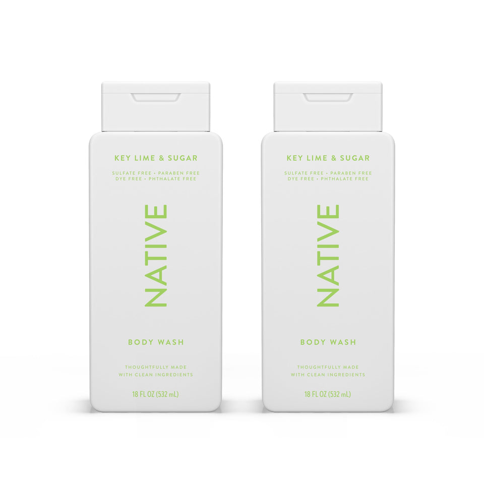 Native front bottle showing Key Lime & Sugar label and volume benefit
