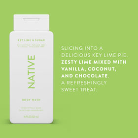 Native bottle next to everyday items showing 18 oz size and value