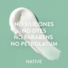Native lotion spread on forearm demonstrating immediate absorption benefit