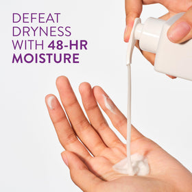 Native back label with ingredients list highlighting clean formulation benefit