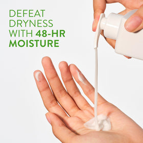 Native lotion pump dispensing product for quick, no-mess application benefit