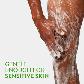 Dispensing Native body wash into palm showing controlled pump action and no waste