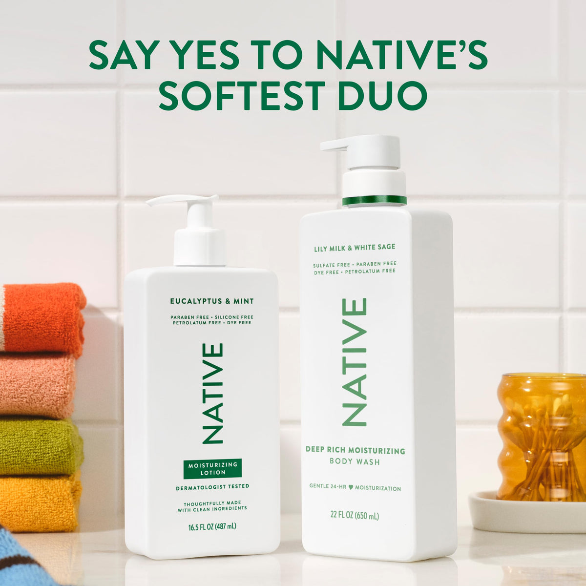 Native bottle with recyclable symbol showing eco-conscious packaging benefit