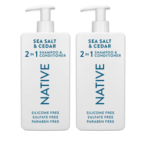 Native bottle front packaging showing Sea Salt & Cedar scent and size