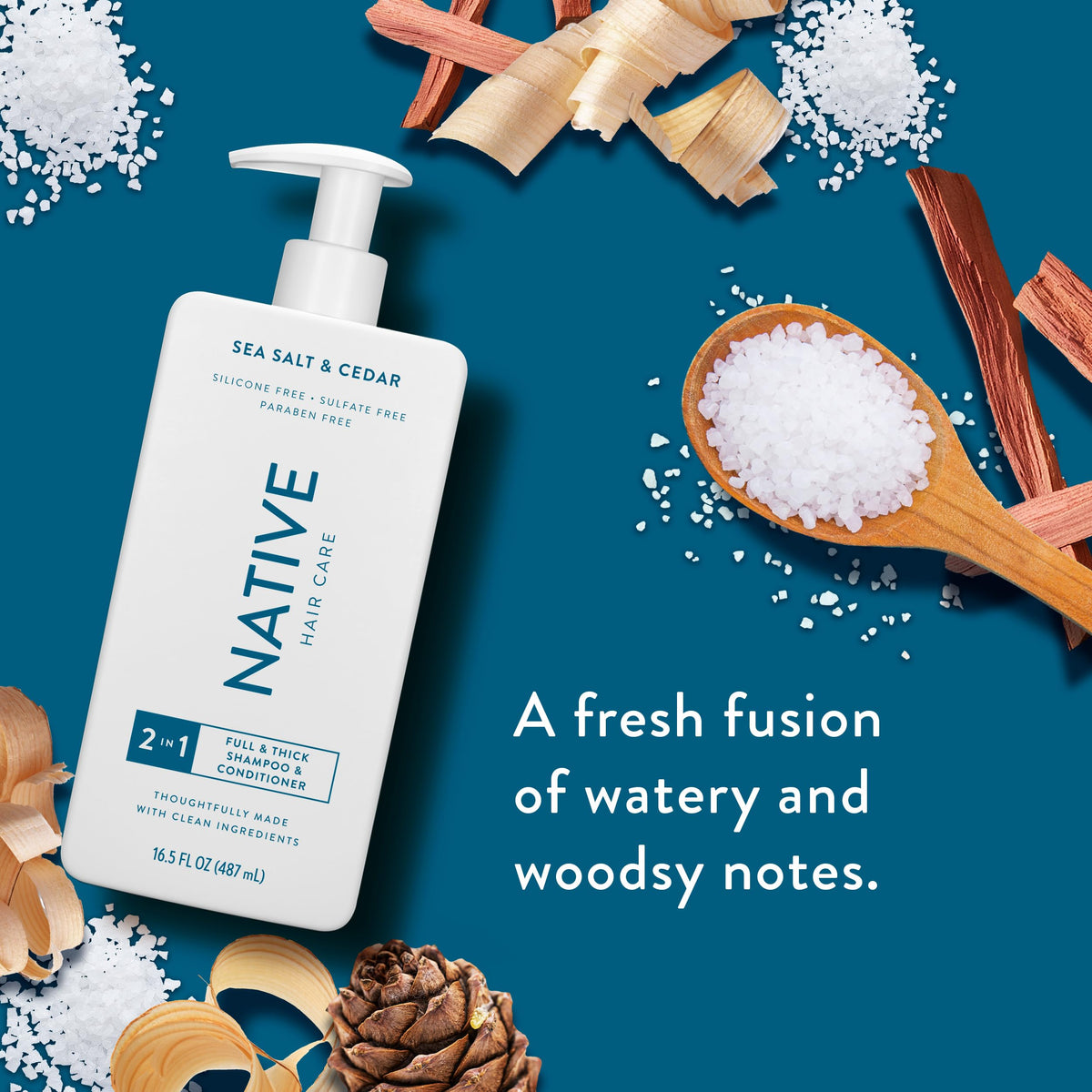 Native label with ingredients list highlighting clean formulation