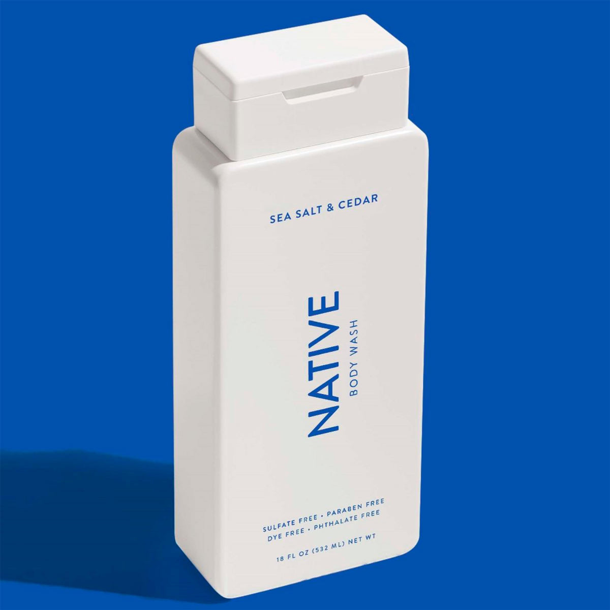 Native in-use on a loofah demonstrating rich lather and effective cleansing
