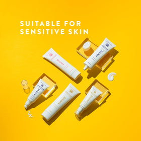 Native sunscreen on towel at beach illustrating outdoor protection and lifestyle use
