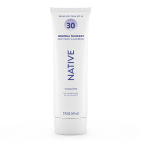 Native front tube showing label and SPF benefit for daily protection