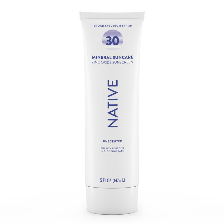 Native front tube showing label and SPF benefit for daily protection