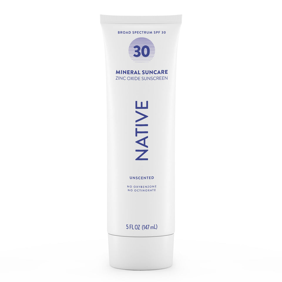 Native front tube showing label and SPF benefit for daily protection