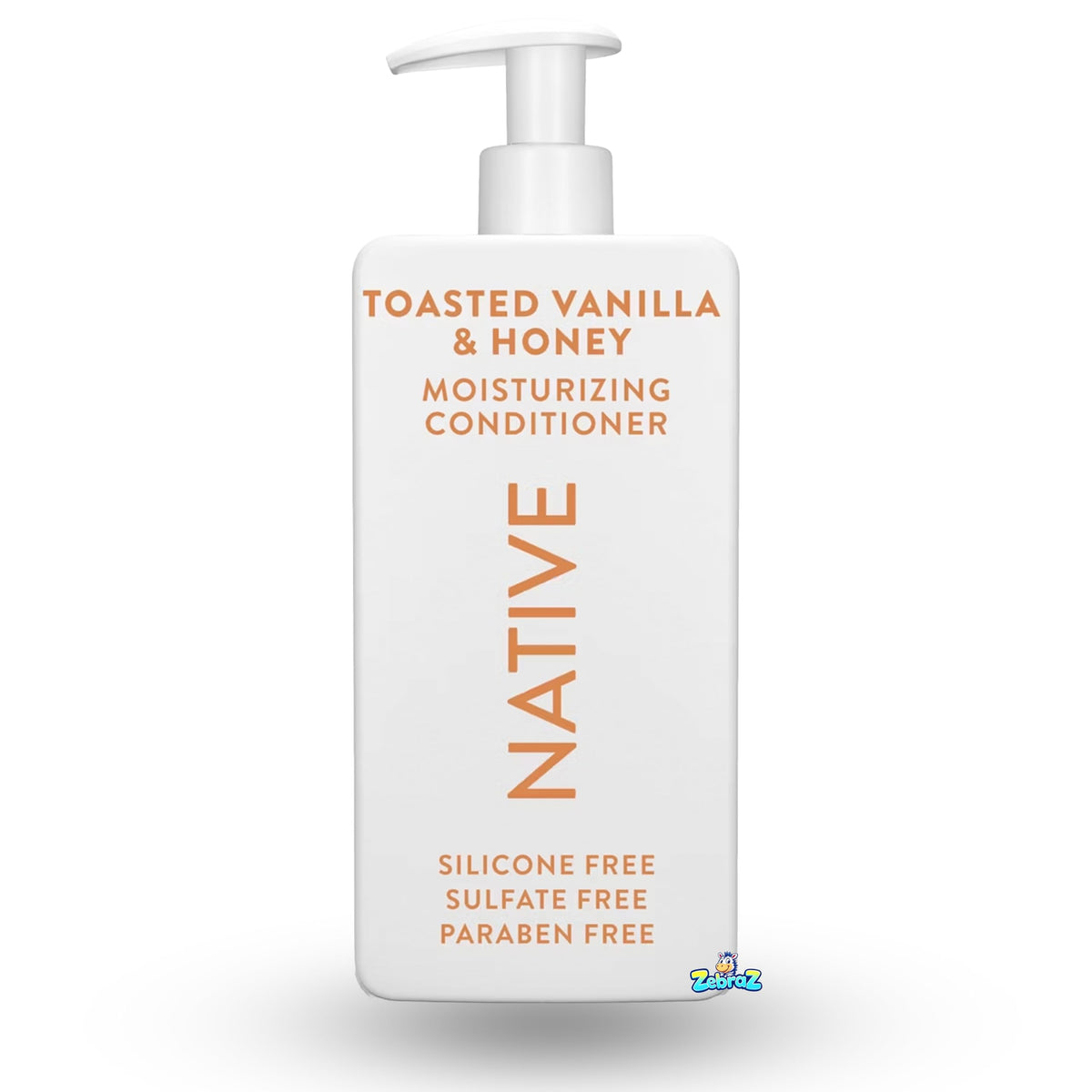 Native close-up of bottle label highlighting toasted vanilla and honey scent benefits