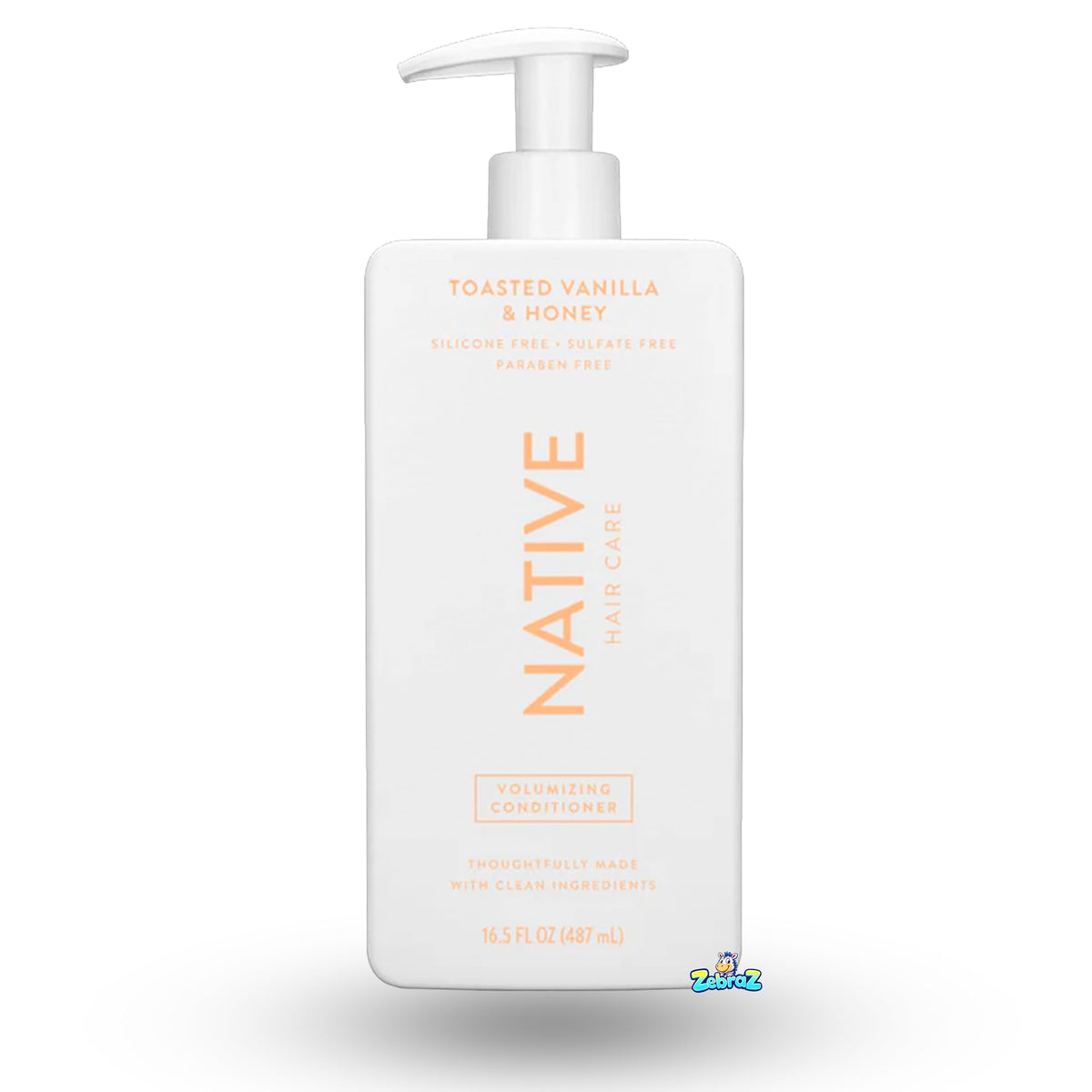 Native shampoo being poured to show gentle lathering and effective cleansing