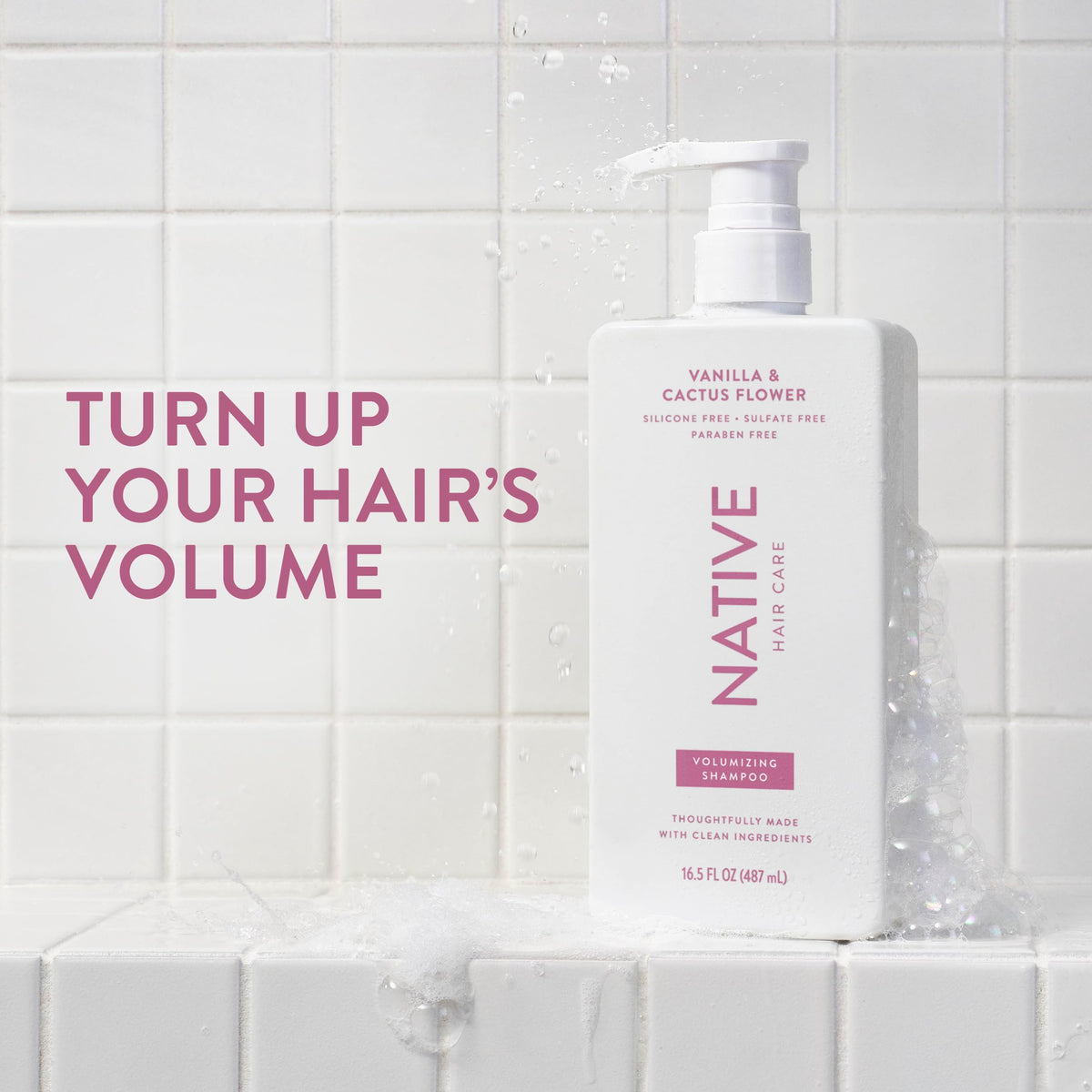 Native label close-up highlighting vanilla and cactus flower scent and clean ingredients