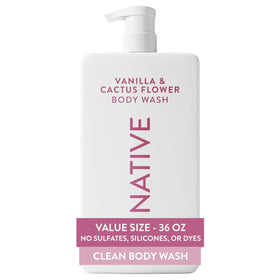 Native front packaging 36 oz pump showing scent and brand, convenient family value