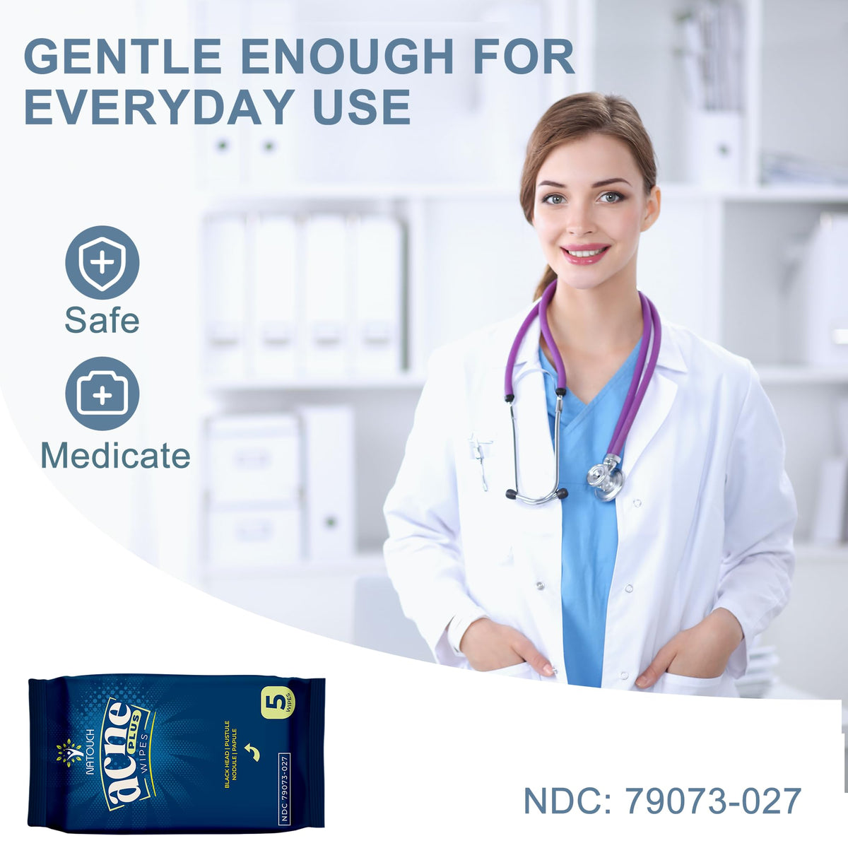 Natouch opened packet with wipes and towel illustrating ready-to-use convenience