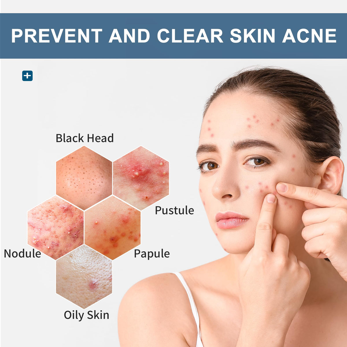 Natouch wipe in hand demonstrating portable use and quick on-the-go acne care