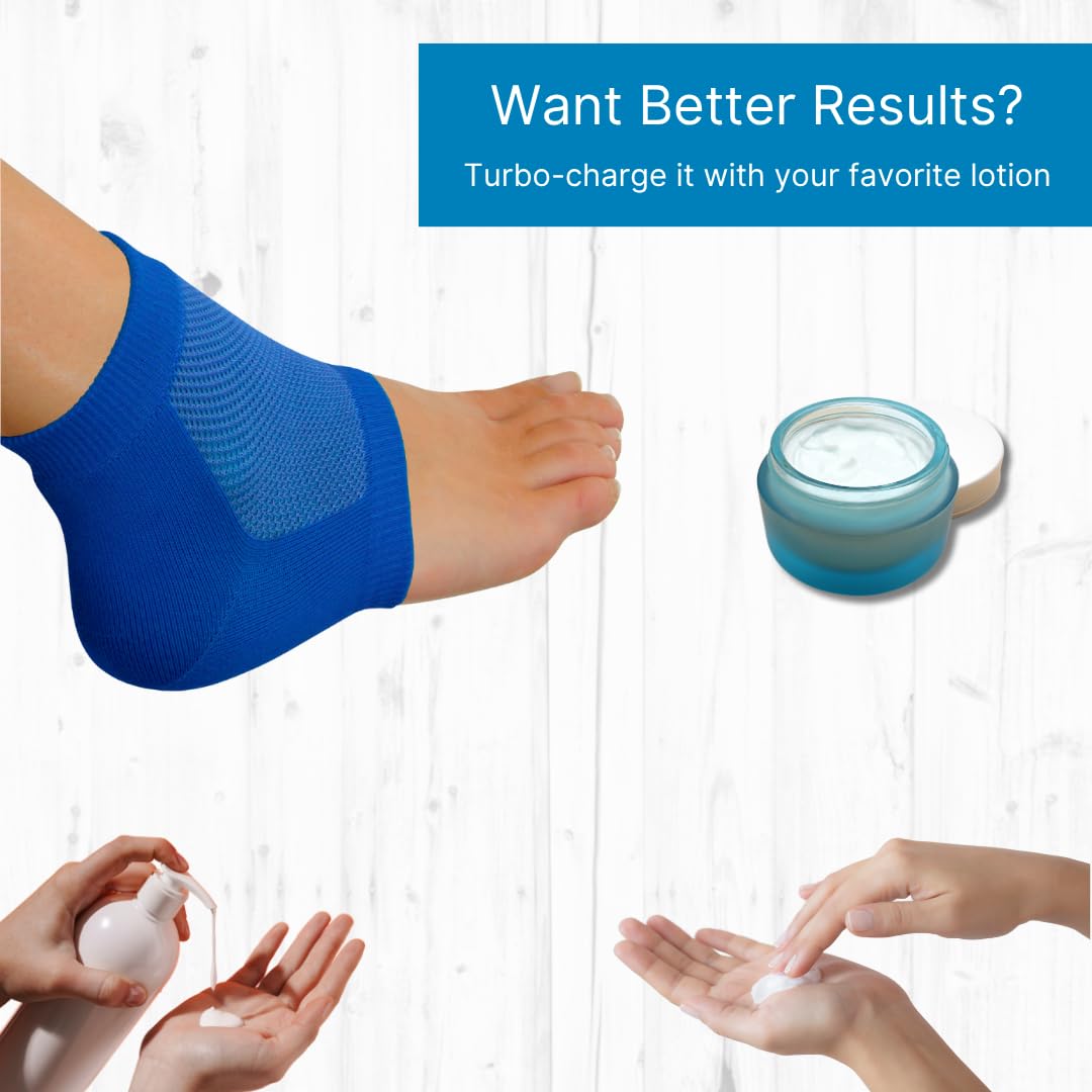 NatraCure size label and royal blue color view showing fit and accurate sizing